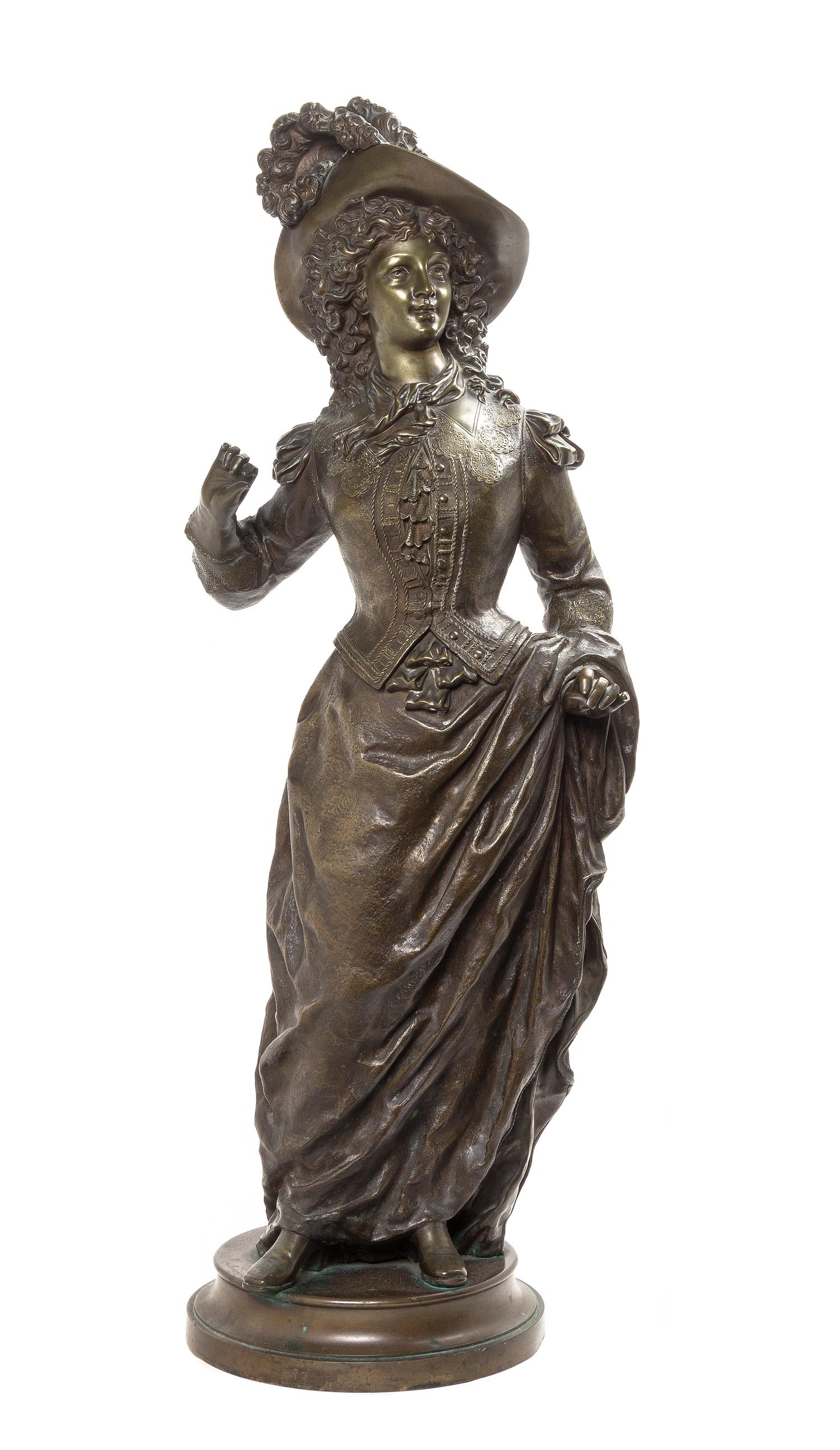 A French Bronze Figure, ERNEST RANCOULET (1870-1915), Height 40 1/2 inches. — ERNEST RANCOULET (1870-1915),