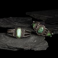 Navajo Silver and Turquoise Cuff Bracelets
