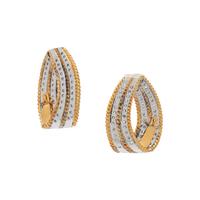 YELLOW GOLD, PLATINUM AND DIAMOND EARCLIPS