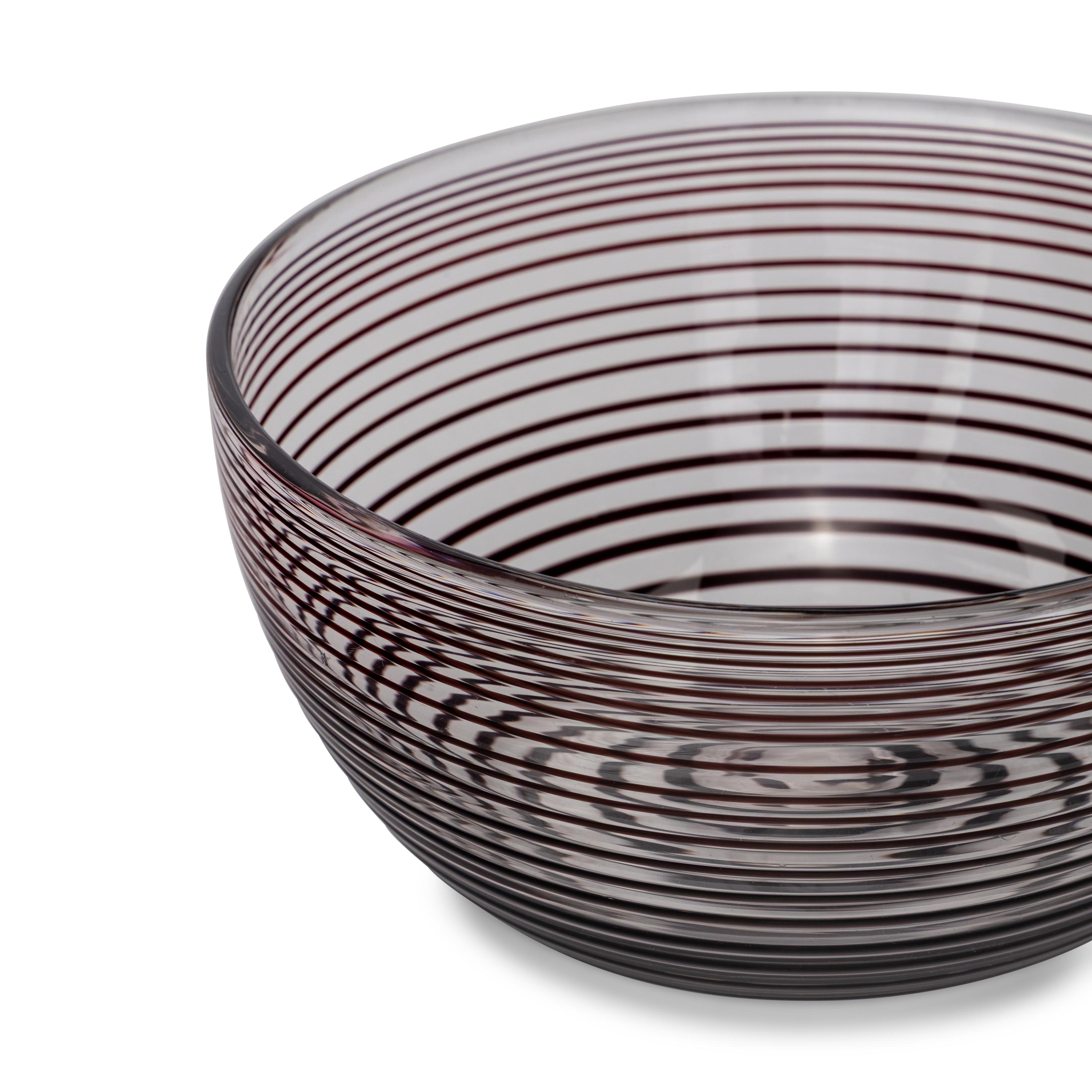 An Italian Glass Serving Bowl and a Set of Red Glass Tableware