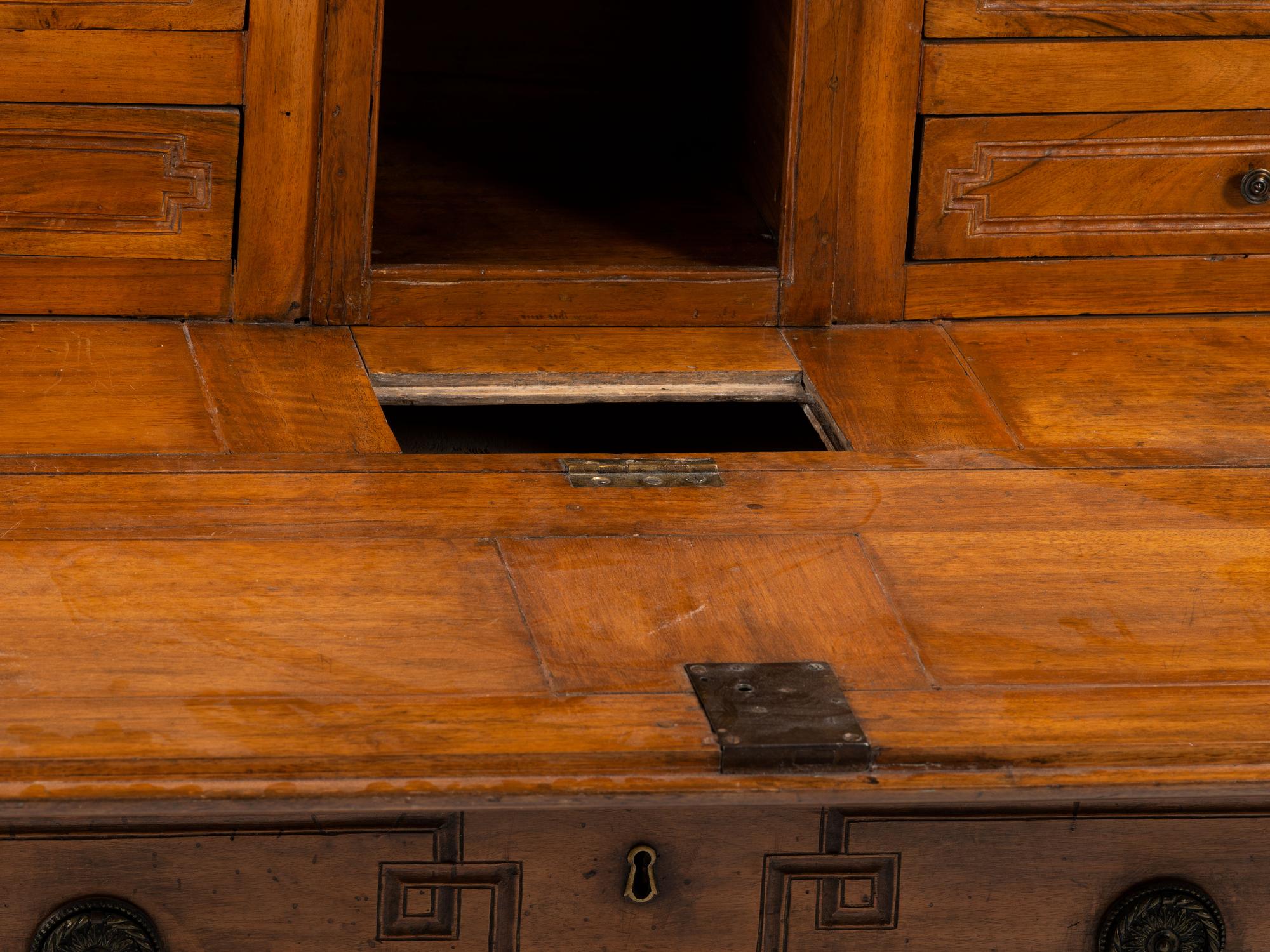A Louis XVI Provincial Walnut Bureau Bookcase