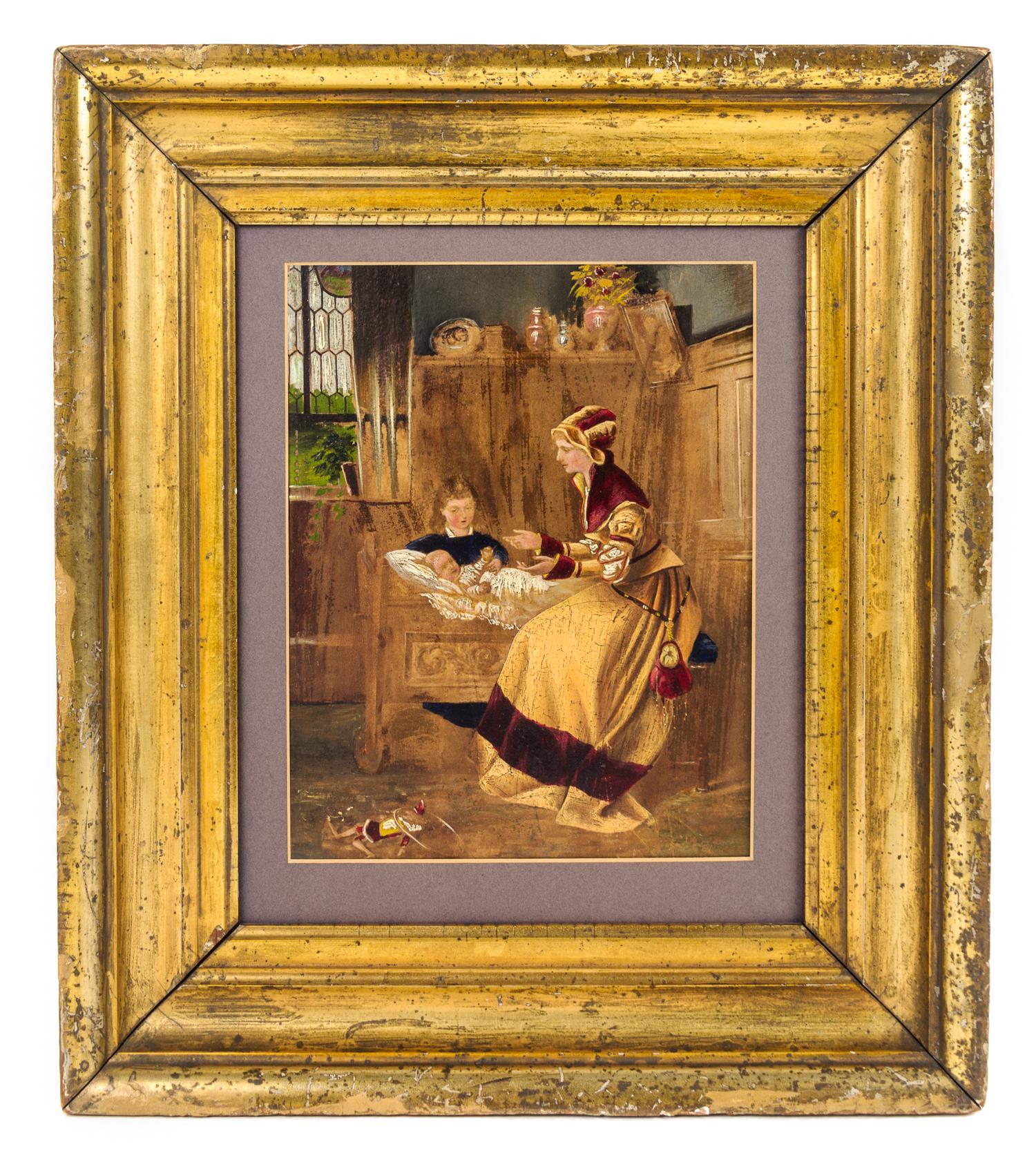 Dutch School, , Interior with Woman and Children