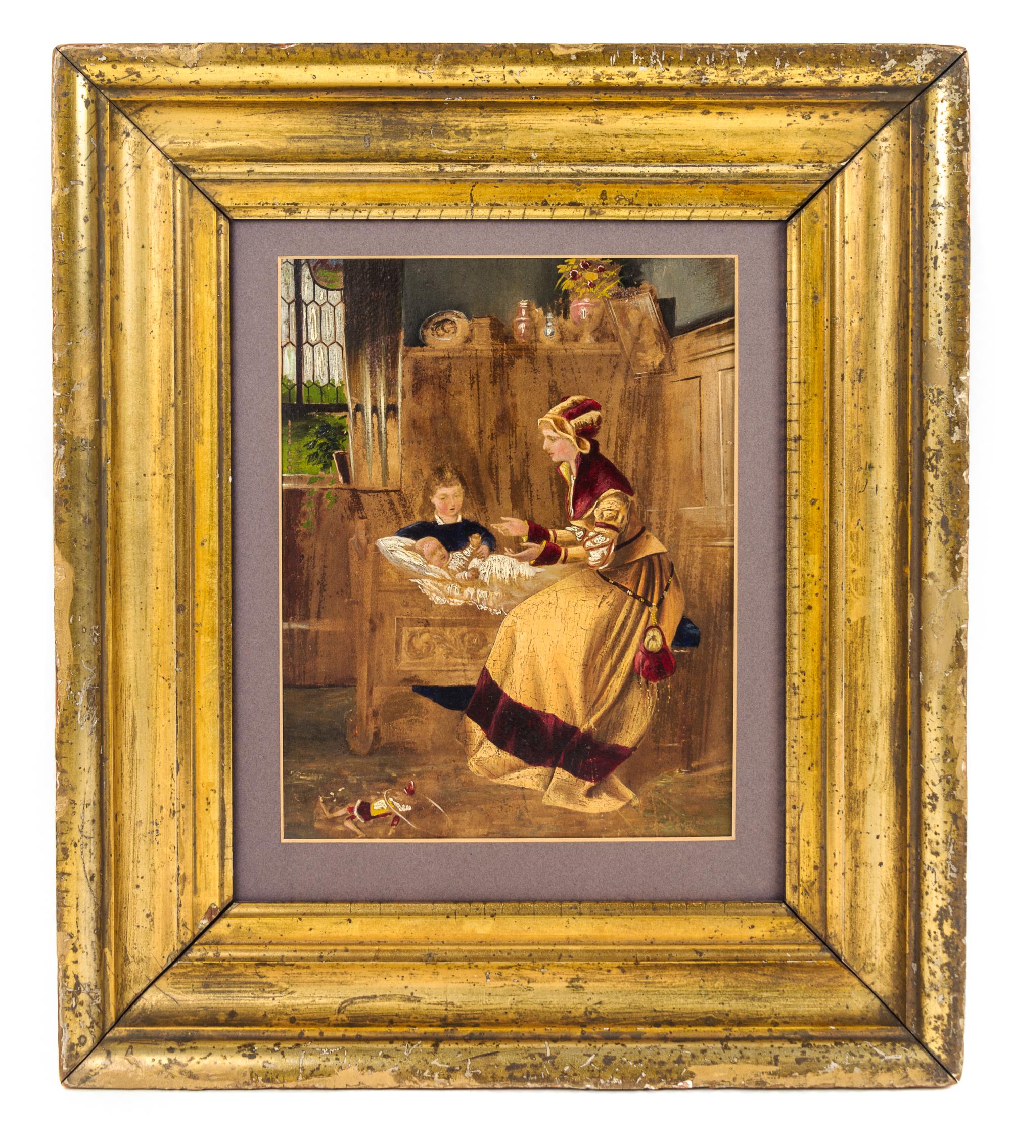 Dutch School, , Interior with Woman and Children