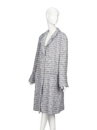 Chanel, Grey Fantasy Tweed Double Breasted Coat