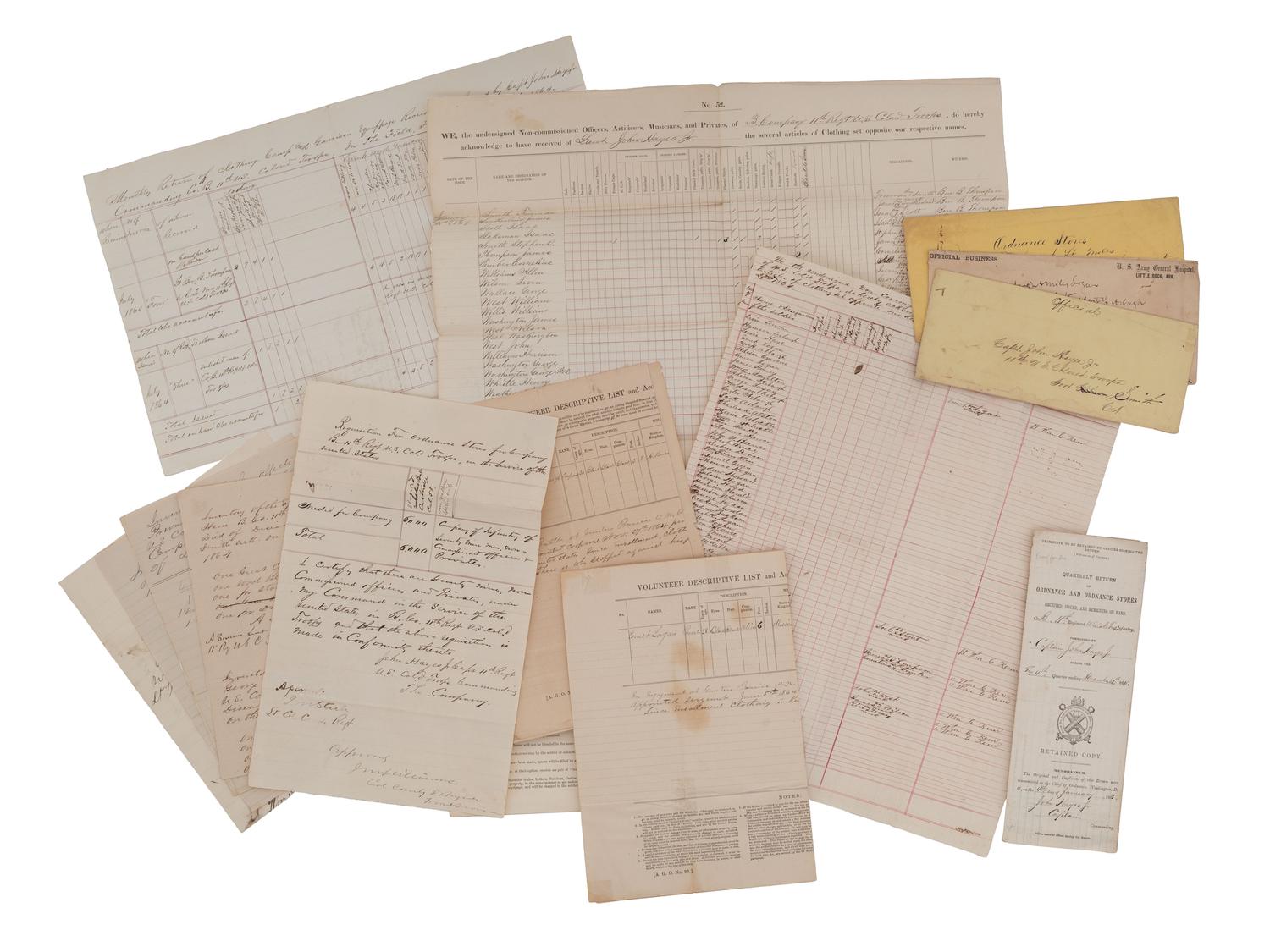 [CIVIL WAR]. 11th U.S. Colored Troops archive, Fort Smith, Arkansas.