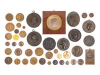 A Collection of Forty-Four Continental Bronze Medallions