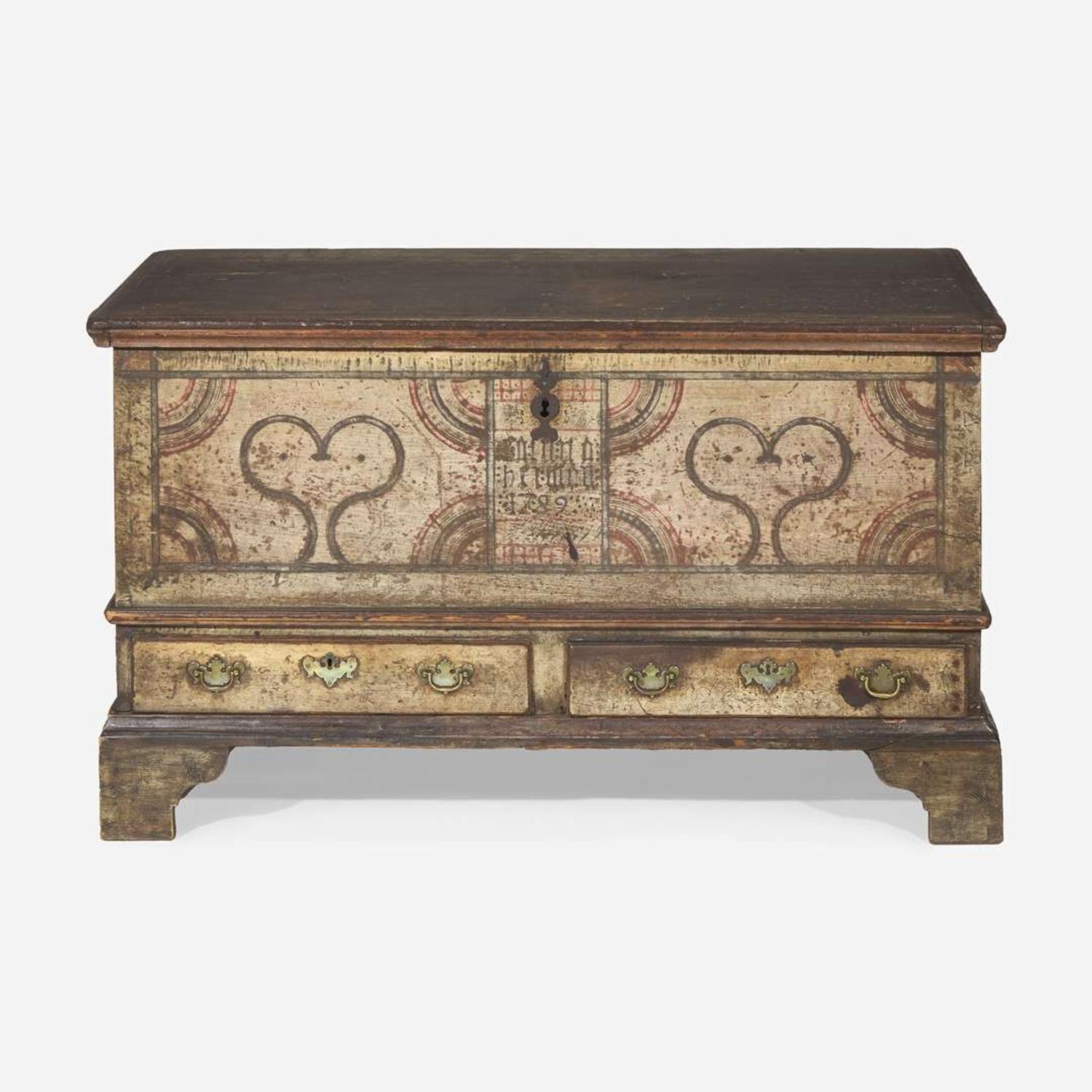 A painted and decorated dower chest Lehigh County, PA, dated "1782"