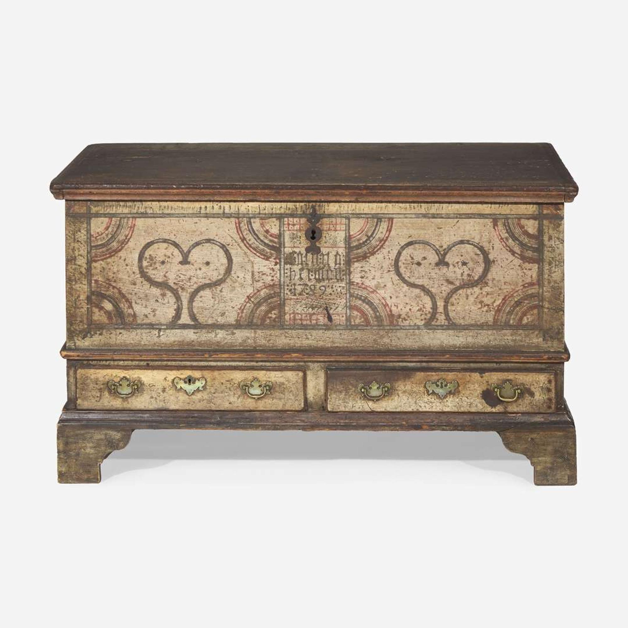 A painted and decorated dower chest Lehigh County, PA, dated "1782"