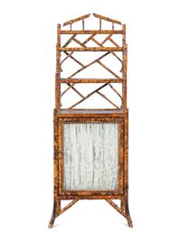 An English Bamboo and Lacquer Étagère Cabinet