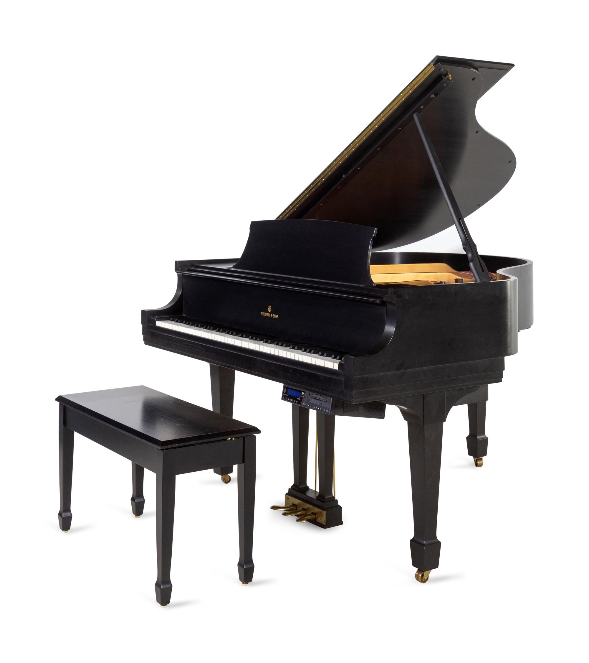 A Steinway & Sons Black Lacquered Baby Grand Piano