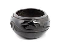 Carved Blackware Pottery Bowl, with Avanyu