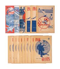 A Large Group of 1940s New York Baseball Programs / Scorecards Including Joe DiMaggio Day Program