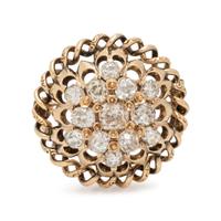 ANTIQUE, YELLOW GOLD AND DIAMOND BROOCH