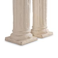 A Pair of White Plaster Fluted Columnar Pedestals