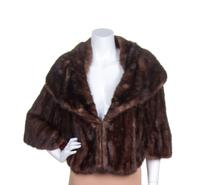 A Brown Mink Capelet,