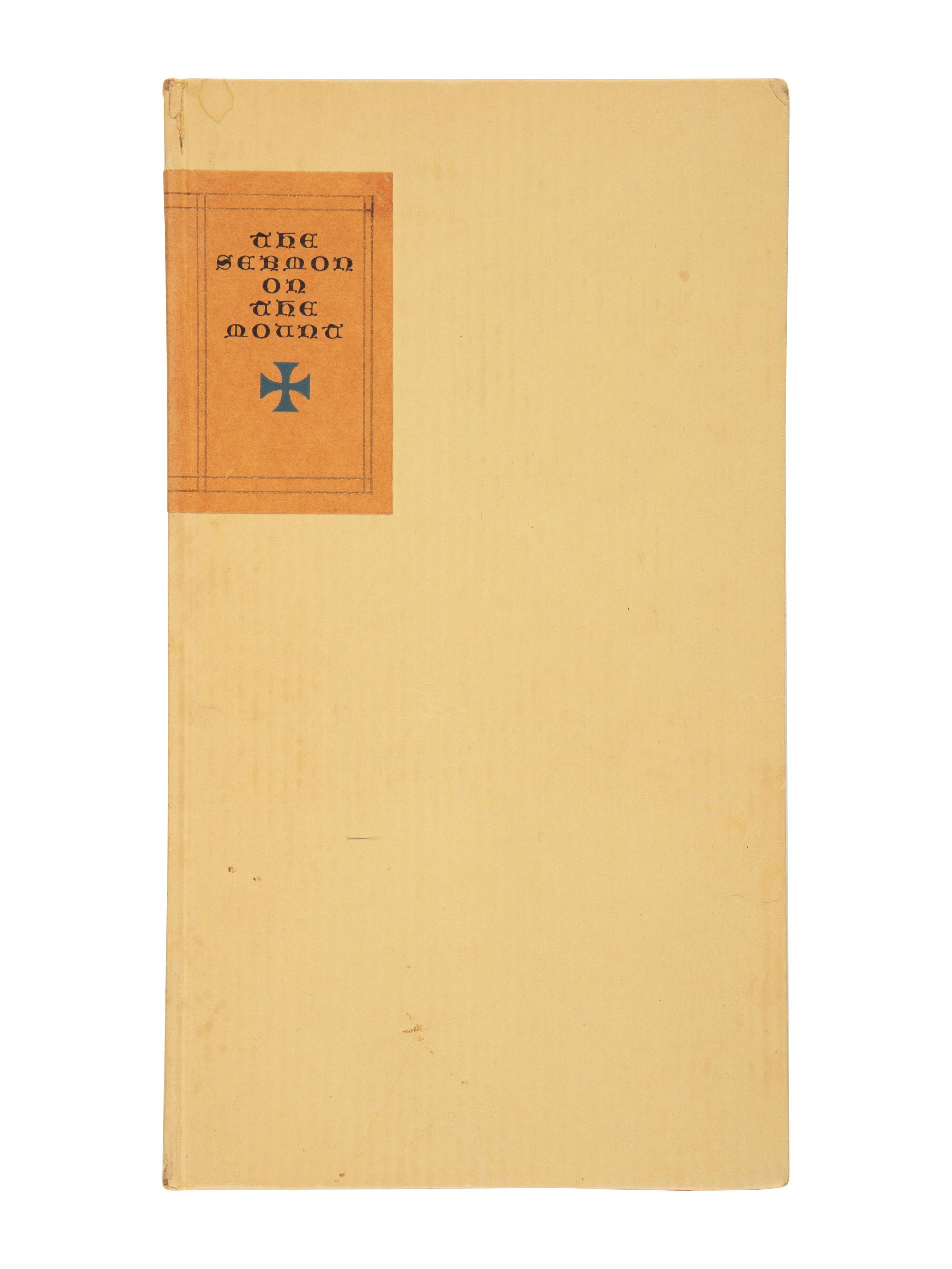[JOHN HENRY NASH – BOOK CLUB OF CALIFORNIA]. BIBLE in English. The Sermon on the Mount . San Francisco: for the Book Club of California by John Henry Nash, 1921.