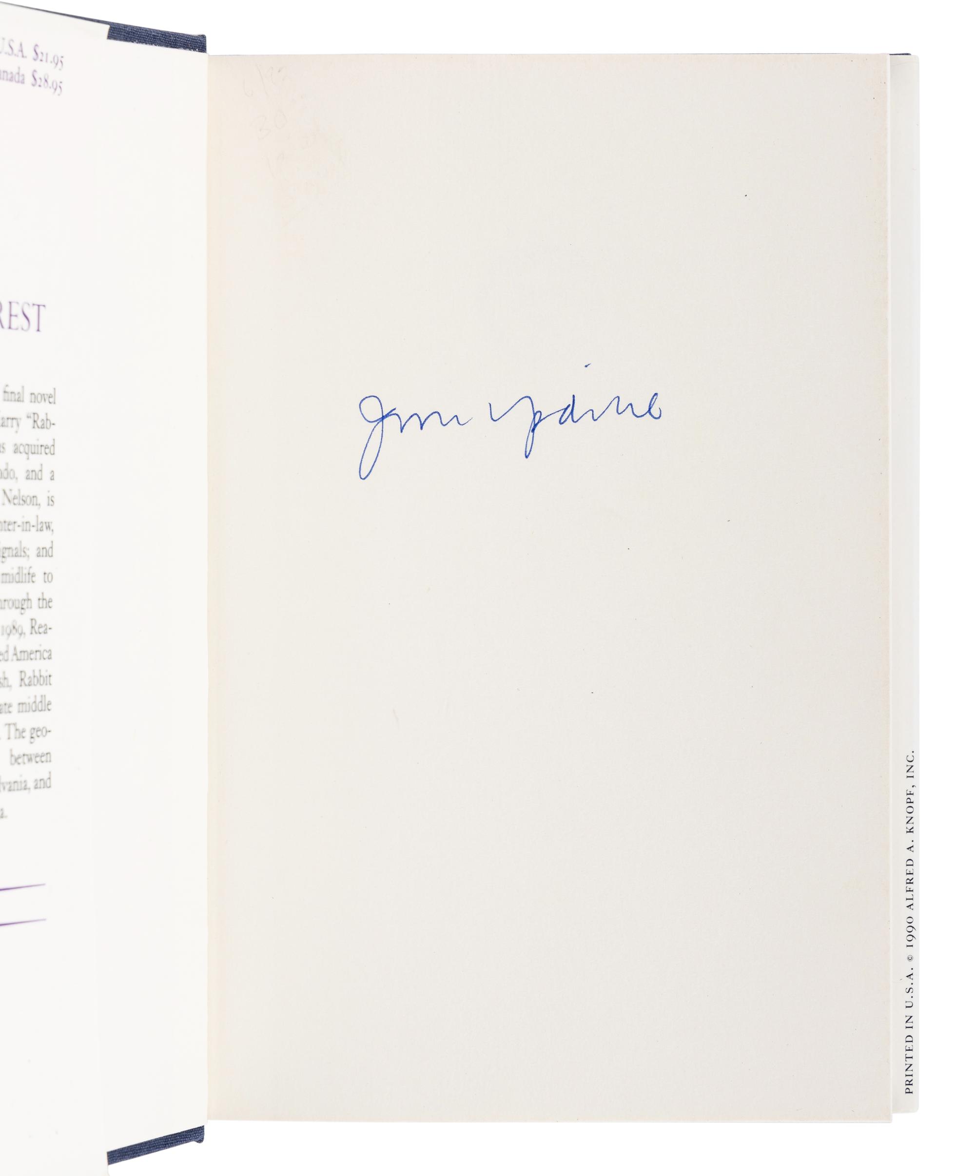 UPDIKE, John (1932-2009). A group of 4 FIRST EDITIONS of Updike’s Rabbit novels, most SIGNED, comprising: