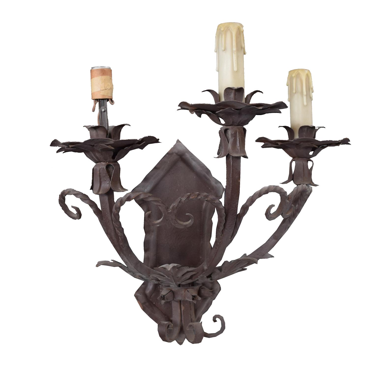 A Wrought Iron Sconce 17.5" W x 11" D x 19" H — Argentina, Circa 1920