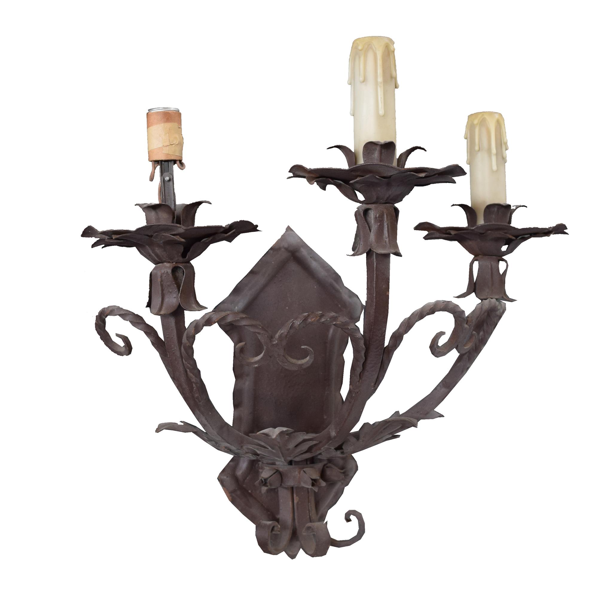 A Wrought Iron Sconce 17.5" W x 11" D x 19" H — Argentina, Circa 1920