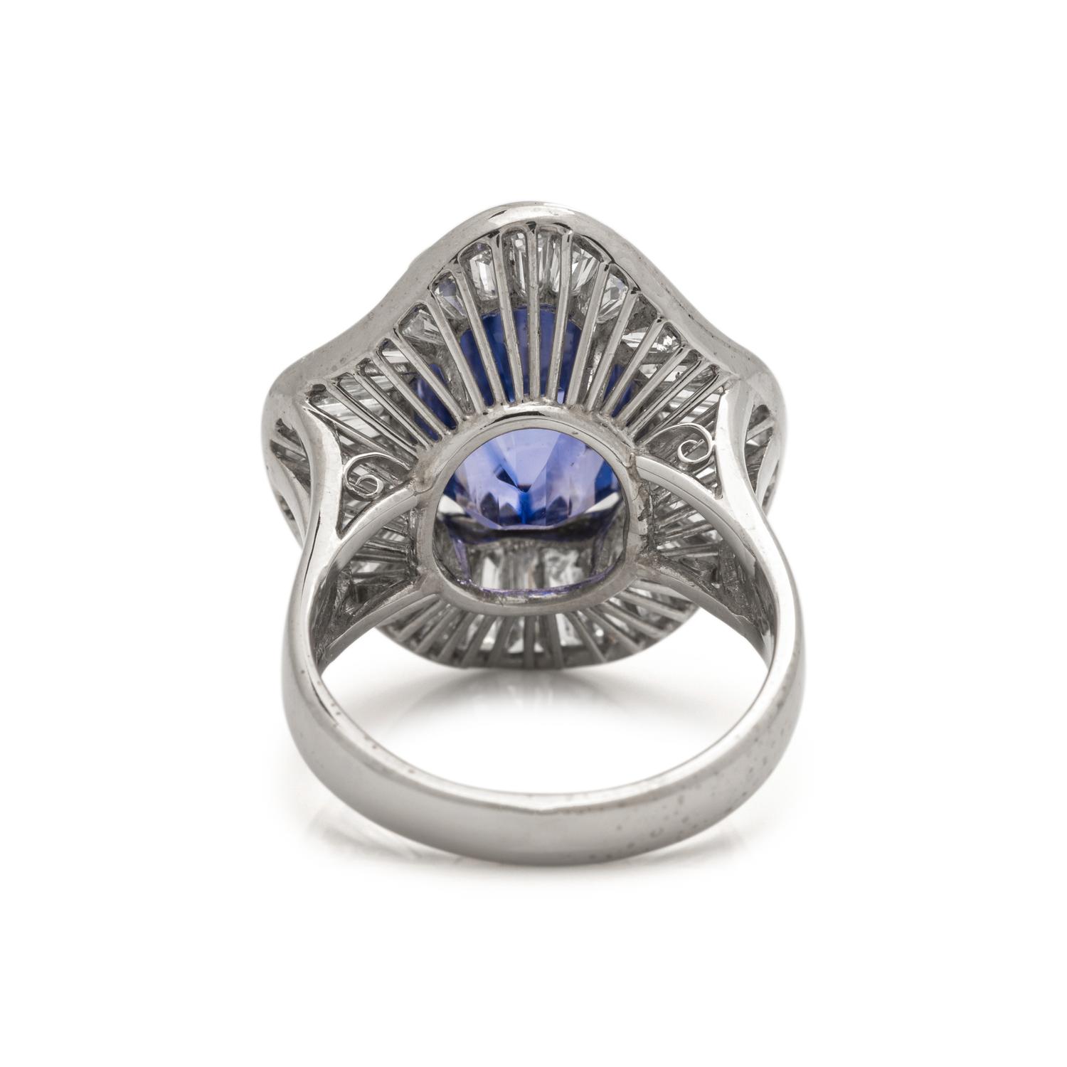 COLOR CHANGE SAPPHIRE AND DIAMOND RING