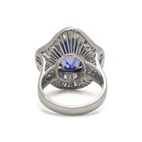COLOR CHANGE SAPPHIRE AND DIAMOND RING