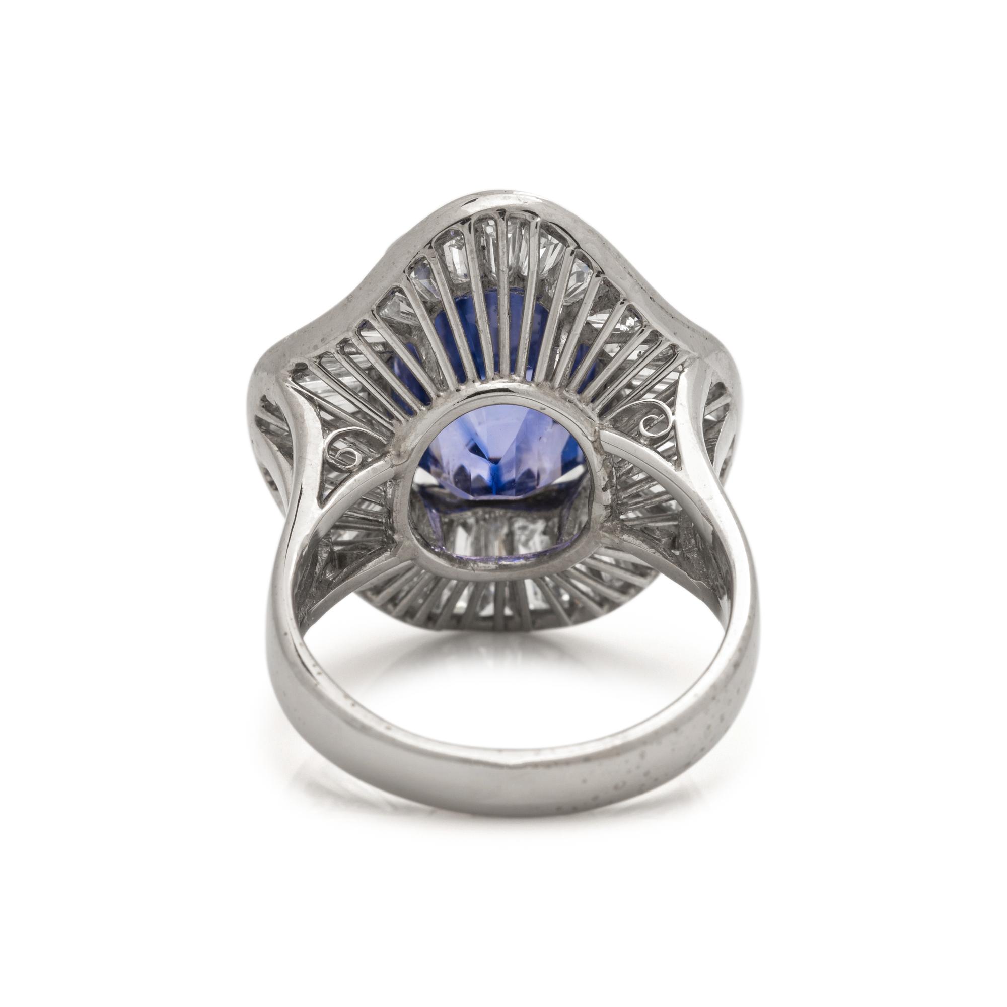 COLOR CHANGE SAPPHIRE AND DIAMOND RING