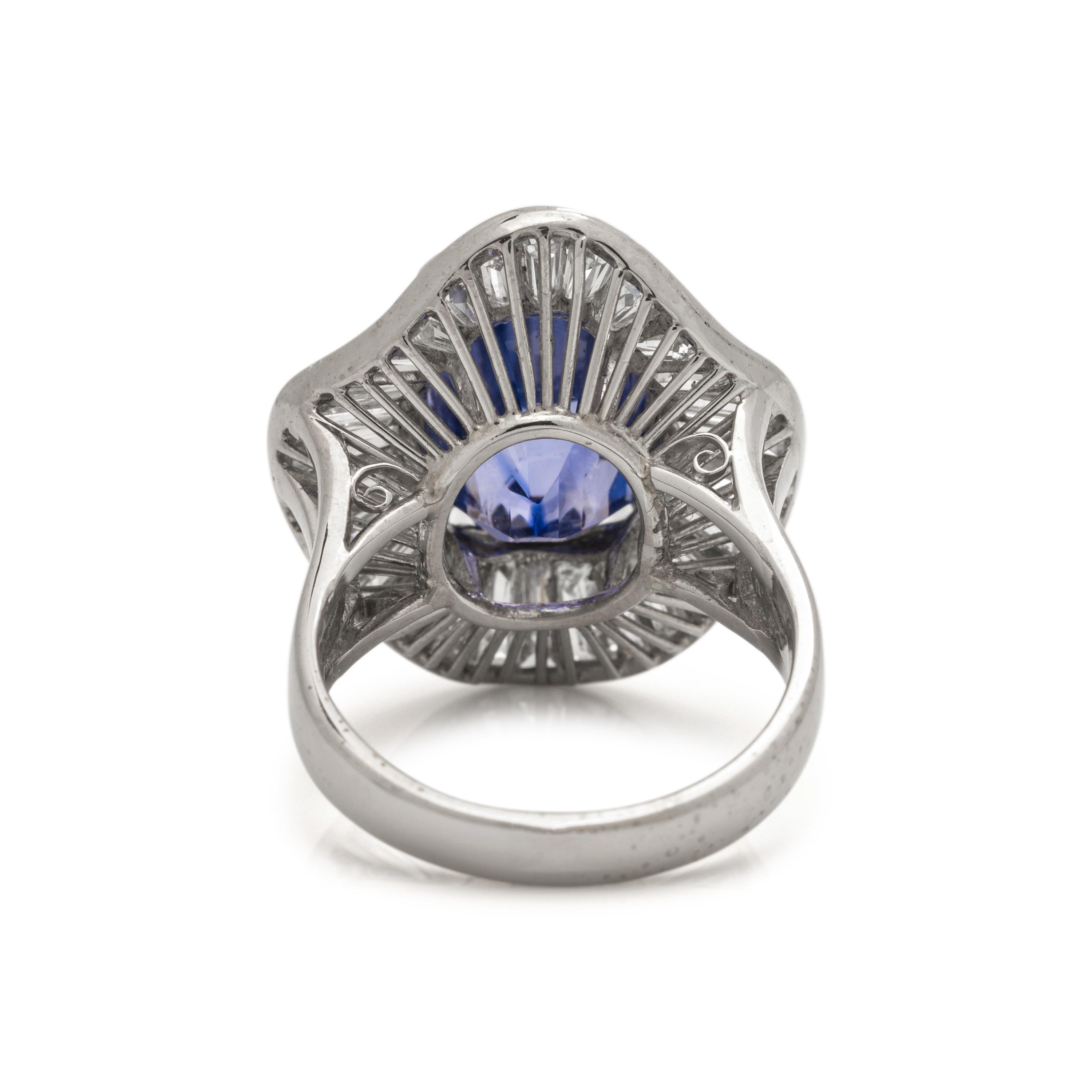 COLOR CHANGE SAPPHIRE AND DIAMOND RING
