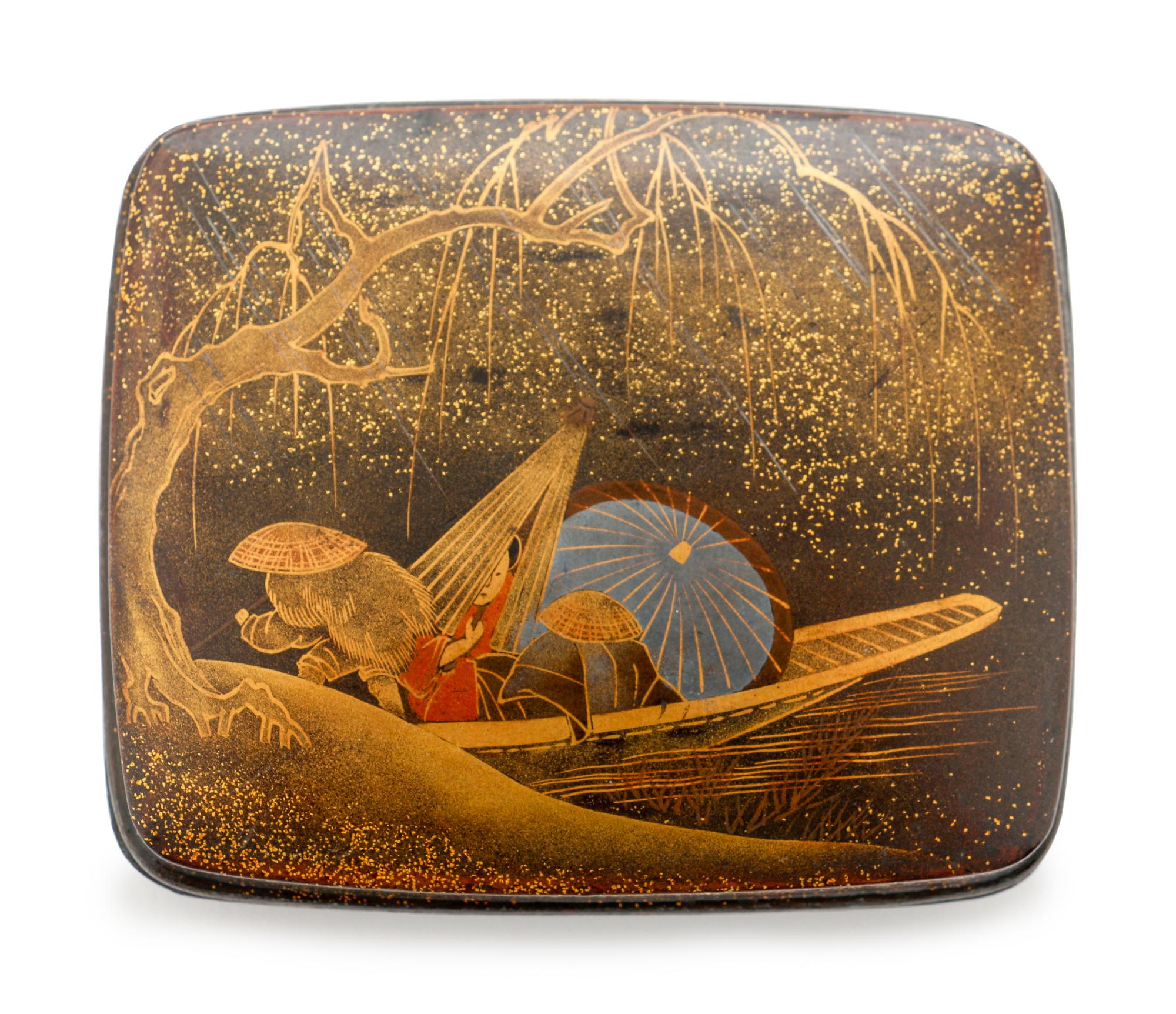 Two Japanese Maki-e Lacquered Boxes and Covers