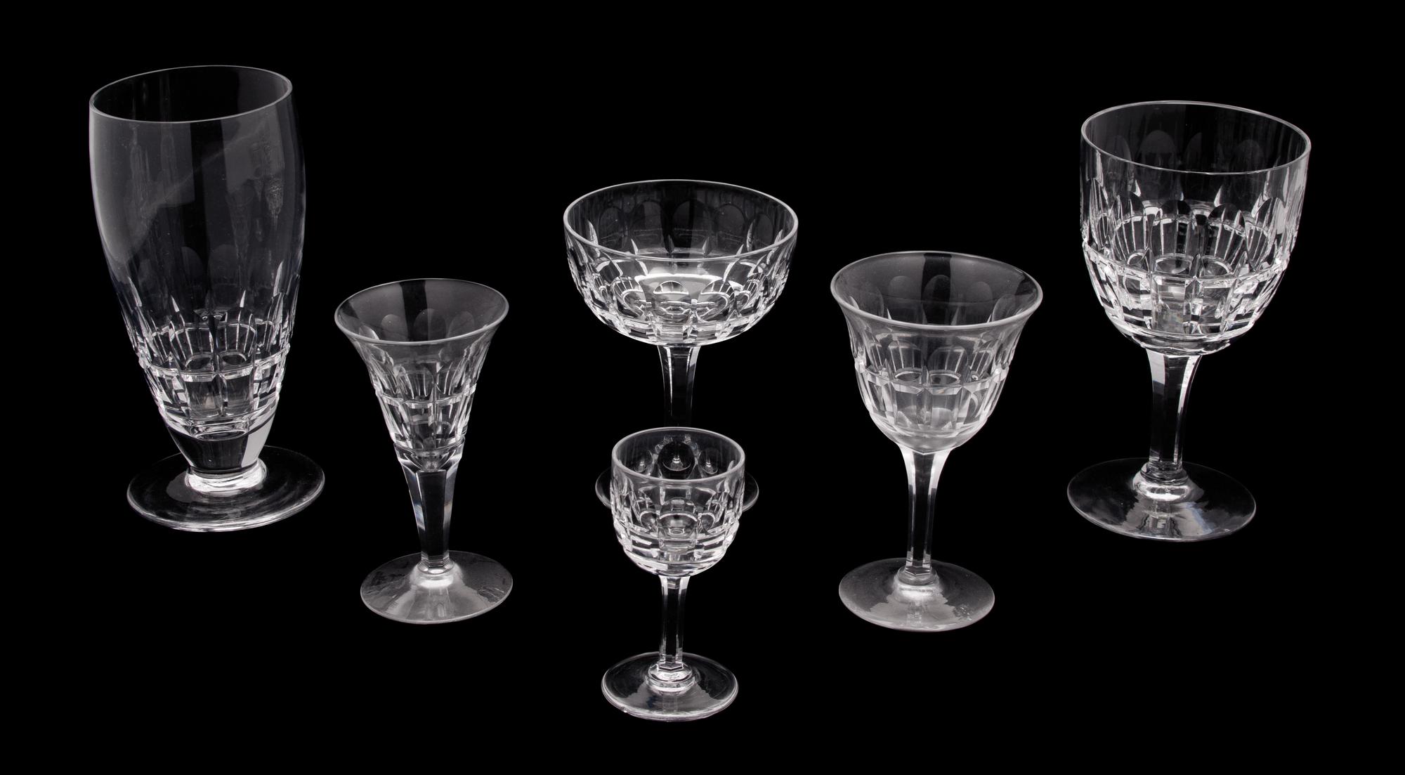 An English Cut-Glass Stemware Service