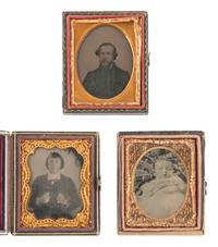 [EARLY PHOTOGRAPHY]. 17 ninth plate daguerreotypes of female subjects and 3 ninth plate ambrotypes.