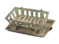 A Chinese Bronze Square Braiser, Han Dynasty Style