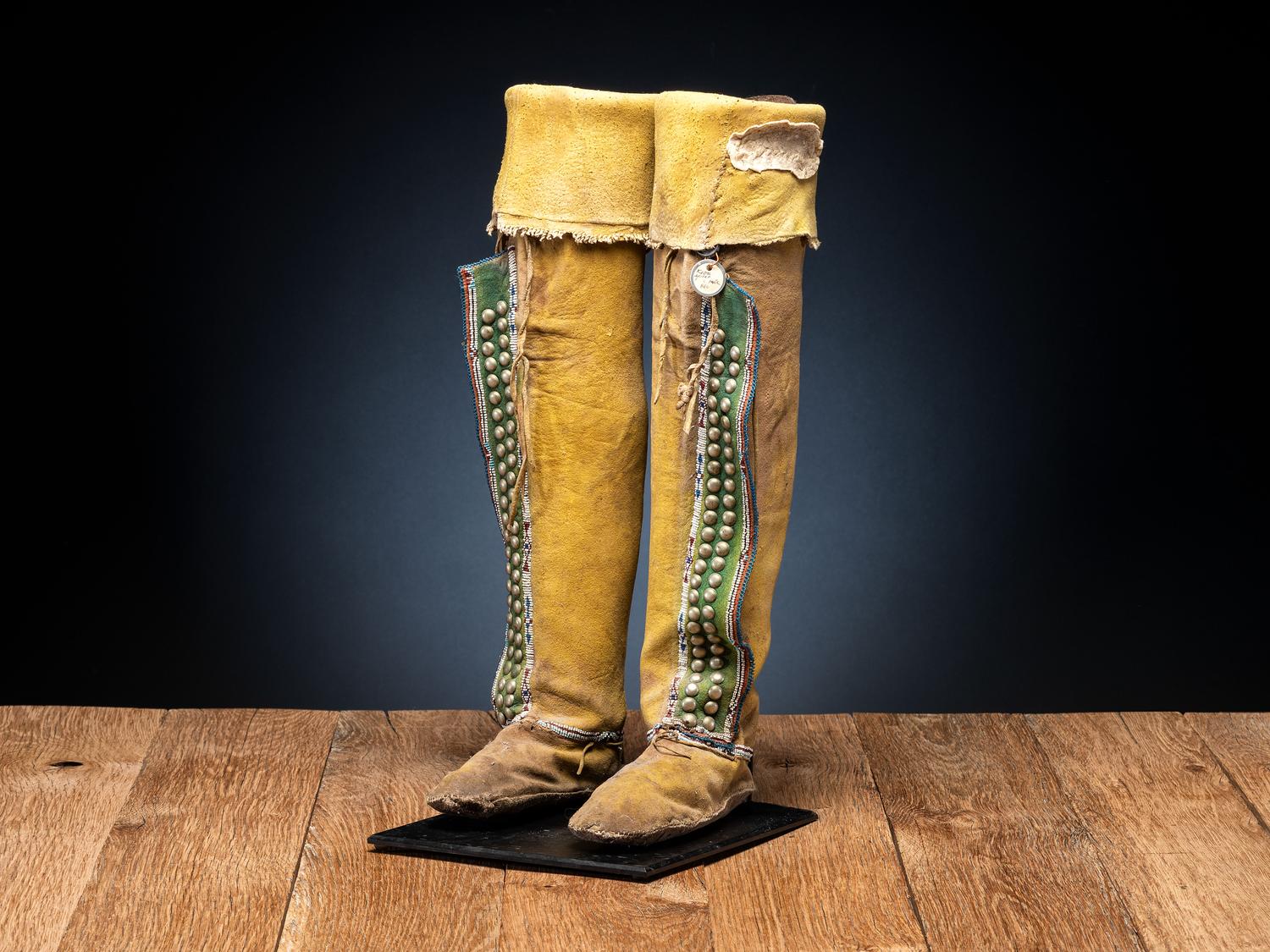 Comanche Beaded Hide Boot Moccasins