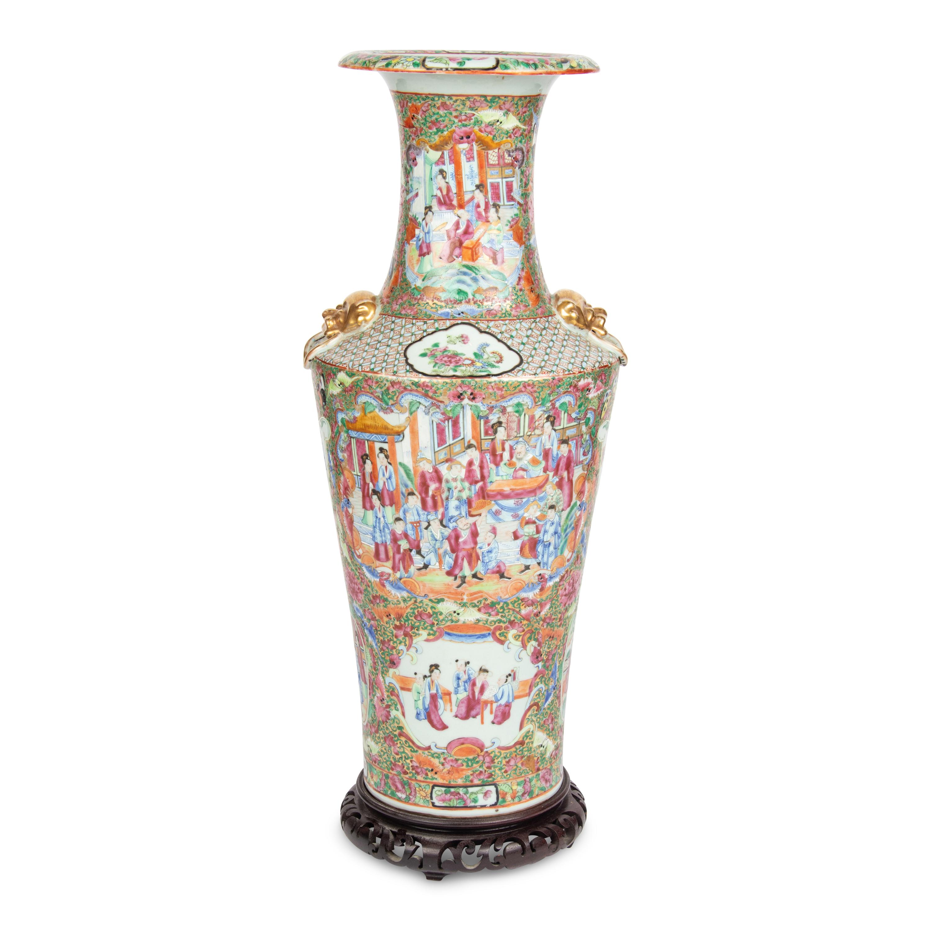 A Large Chinese Export Porcelain Famille Rose Vase