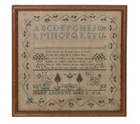 An American Needlework Sampler 16 3/4 x 17 1/2 inches — CIRCA 1834