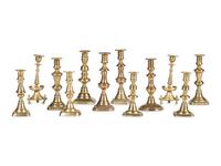 Twelve English Brass Candlesticks
