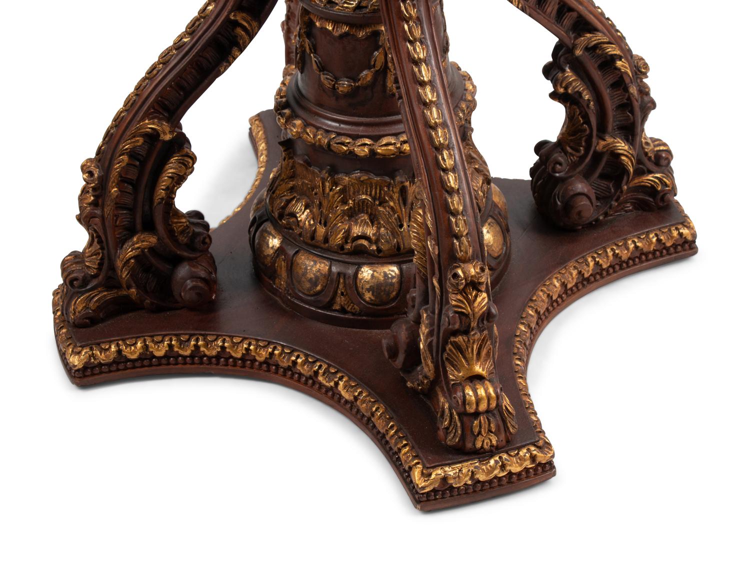 A Pair of Large Venetian Painted and Parcel Gilt Gondola Lanterns