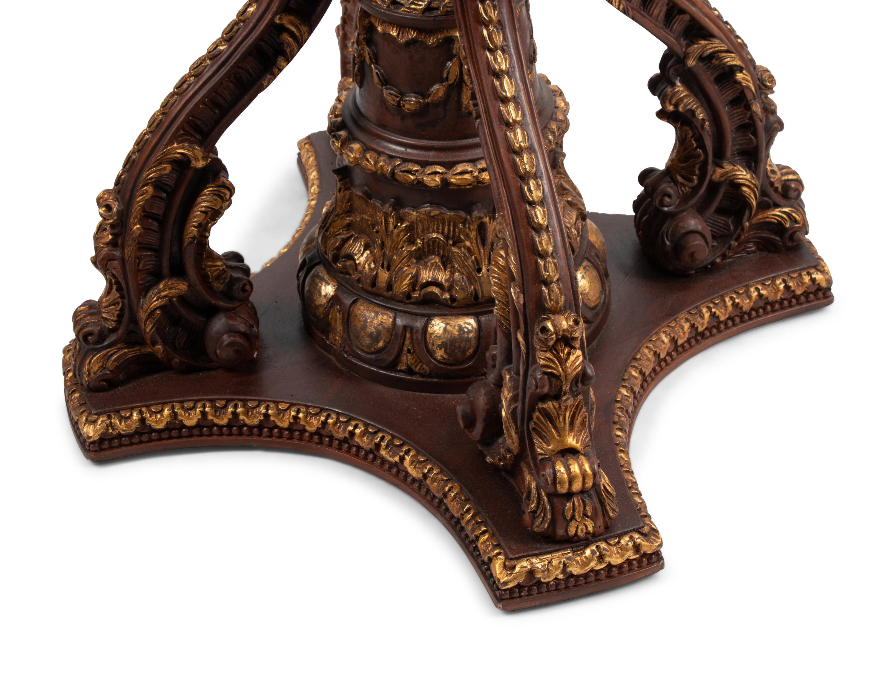 A Pair of Large Venetian Painted and Parcel Gilt Gondola Lanterns