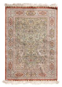 A Turkish Silk and Metallic Thread Prayer Rug