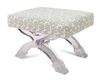 An Acrylic and Metal Curule Ottoman