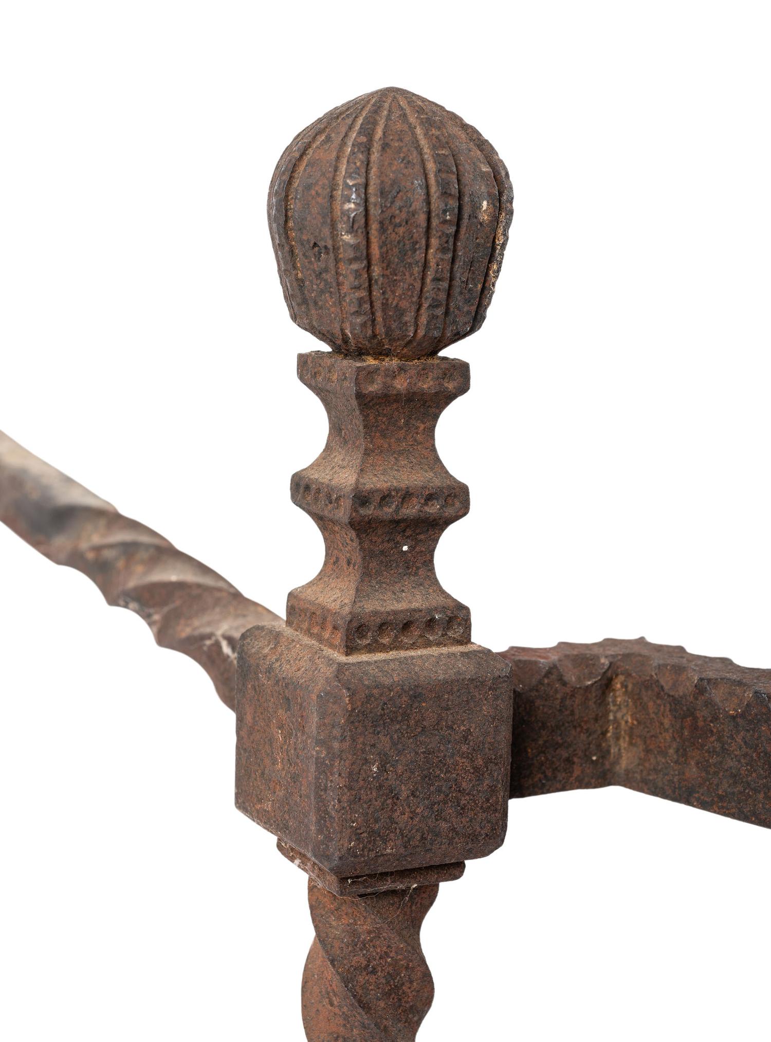 A Pair of Cast Iron Caribou Andirons