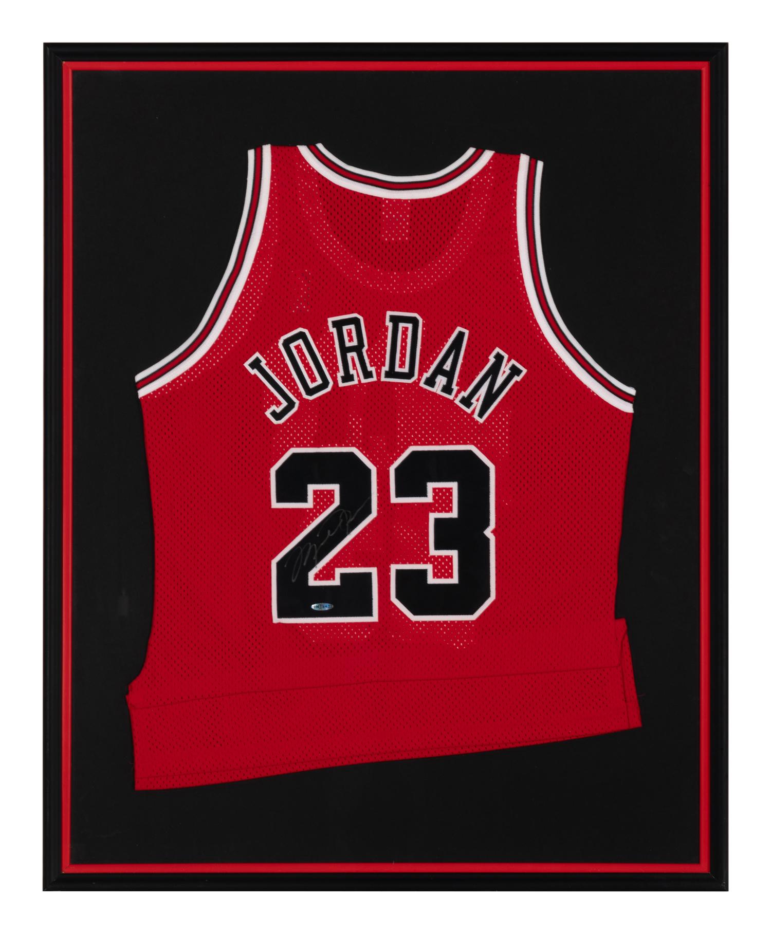A Michael Jordan Signed Autograph Chicago Bulls Jersey (Upper Deck Authenticated)