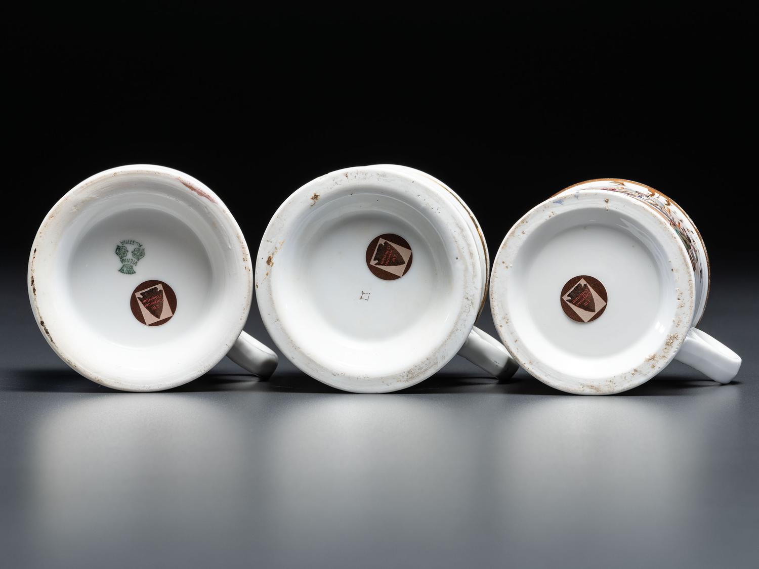 Three Porcelain Occupational Shaving Mugs