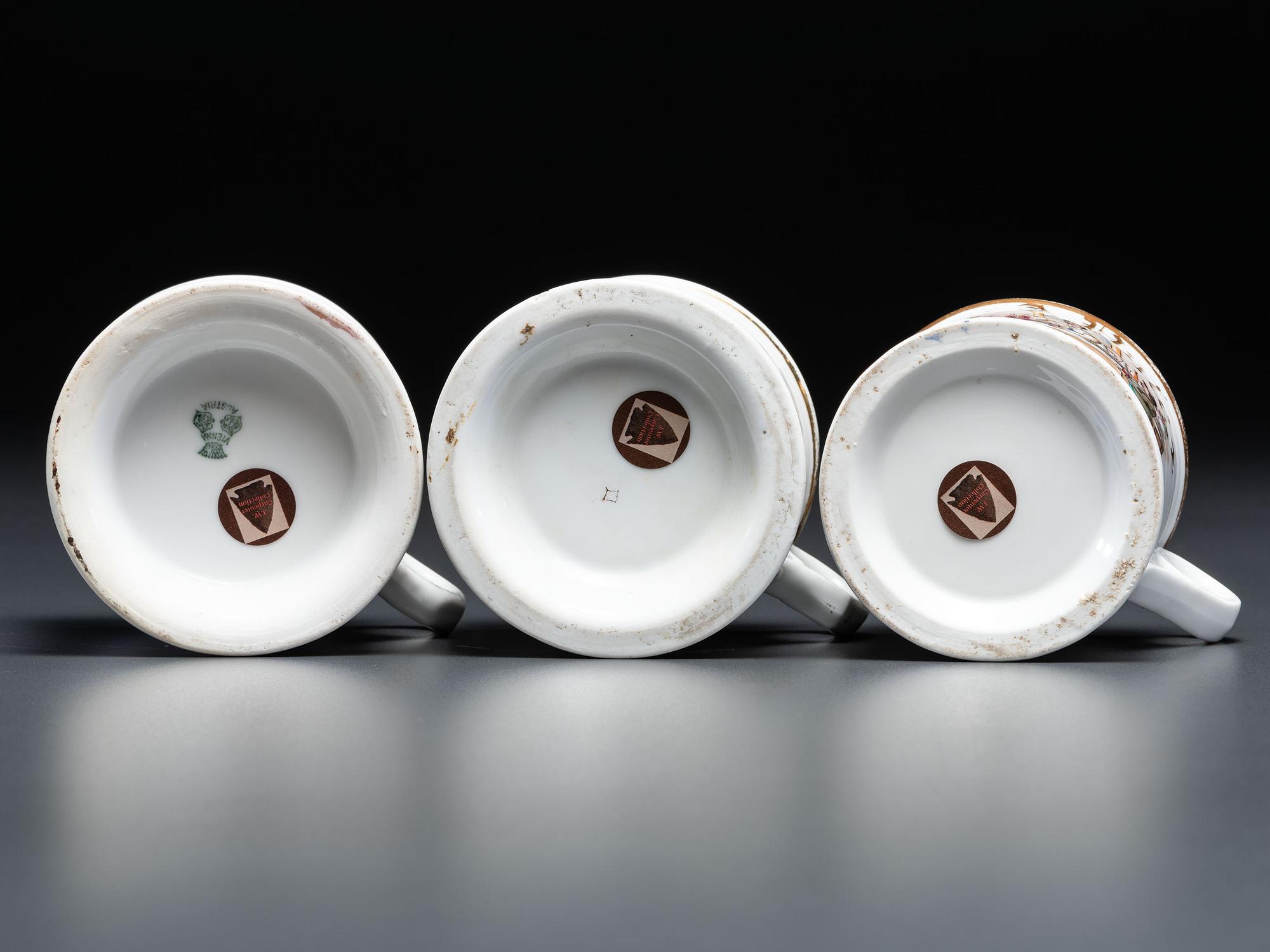 Three Porcelain Occupational Shaving Mugs