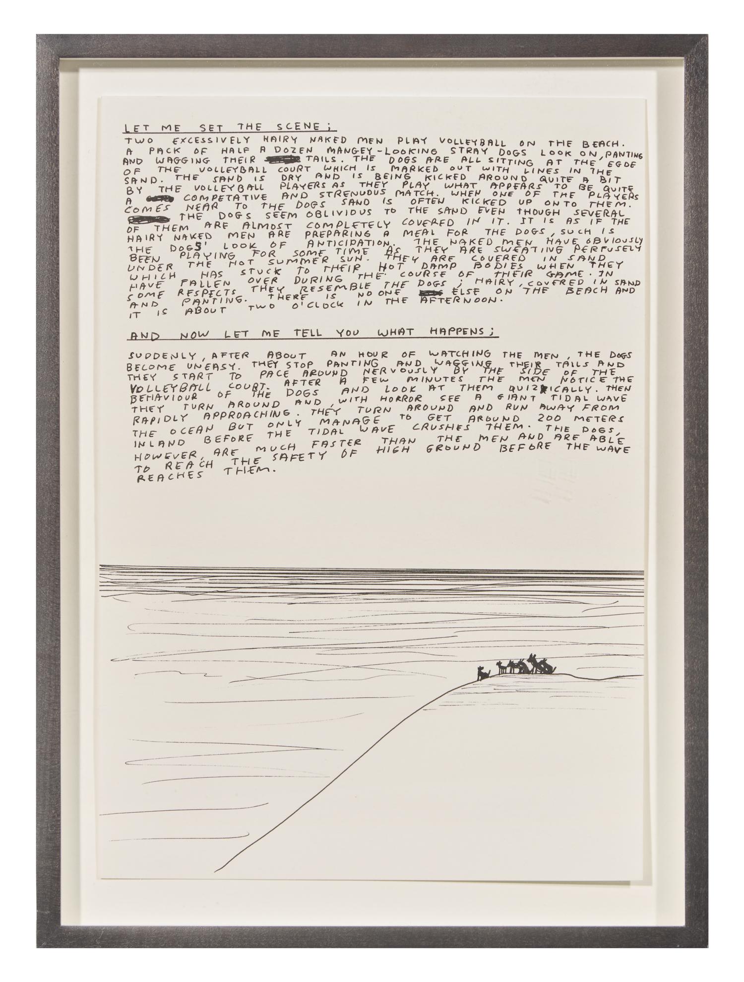 Untitled (Bam!) , 1997, Untitled (Draughtsman takes a shower) , 1997, Untitled (Dear Your Majesty) , 1997-99, Untitled (Trademarks) , 1999, Untitled (Crossword) , 1998 and Untitled , 2003 (a group of 6 works)