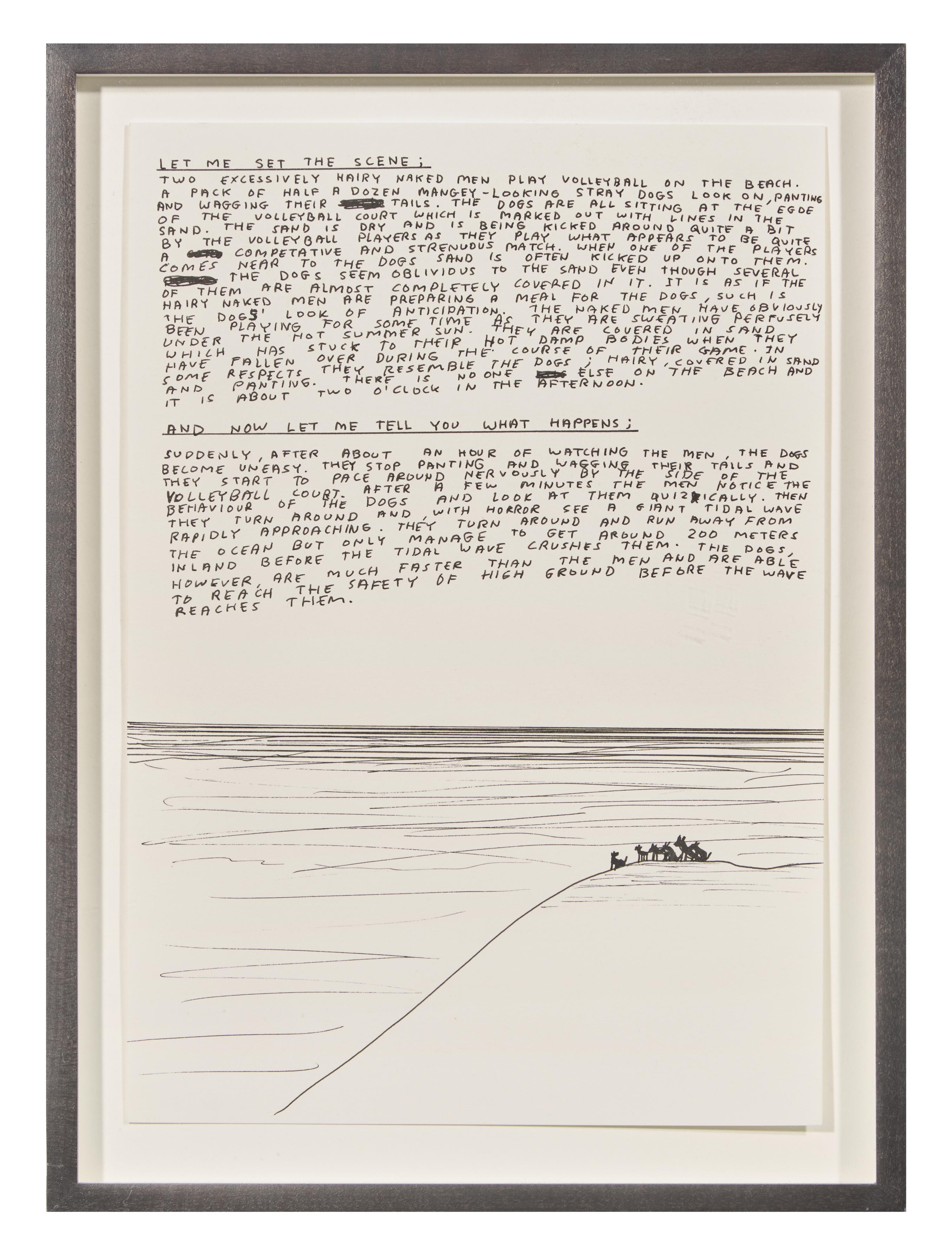 Untitled (Bam!) , 1997, Untitled (Draughtsman takes a shower) , 1997, Untitled (Dear Your Majesty) , 1997-99, Untitled (Trademarks) , 1999, Untitled (Crossword) , 1998 and Untitled , 2003 (a group of 6 works)