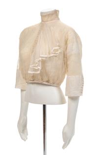 Jacques Doucet Sheer Lace and Cotton Blouse, 1910-20s Haute Couture No size label