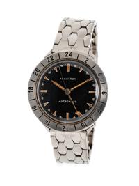 BULOVA, STAINLESS STEEL 'ACCUTRON ASTRONAUT' WRISTWATCH