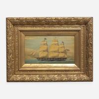 American School 19th century Two Portraits of American Packet Ships