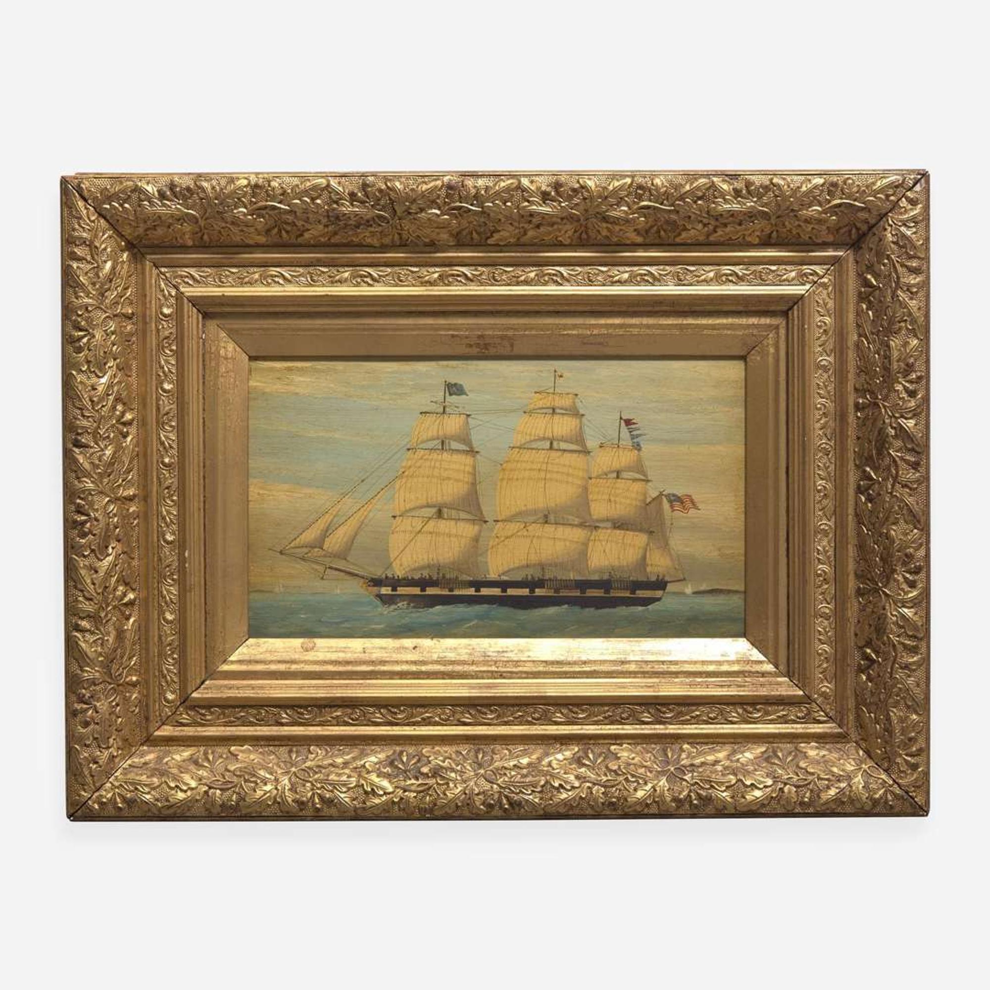 American School 19th century Two Portraits of American Packet Ships