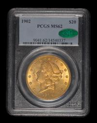 A United States 1902 Liberty Head $20 Gold Coin